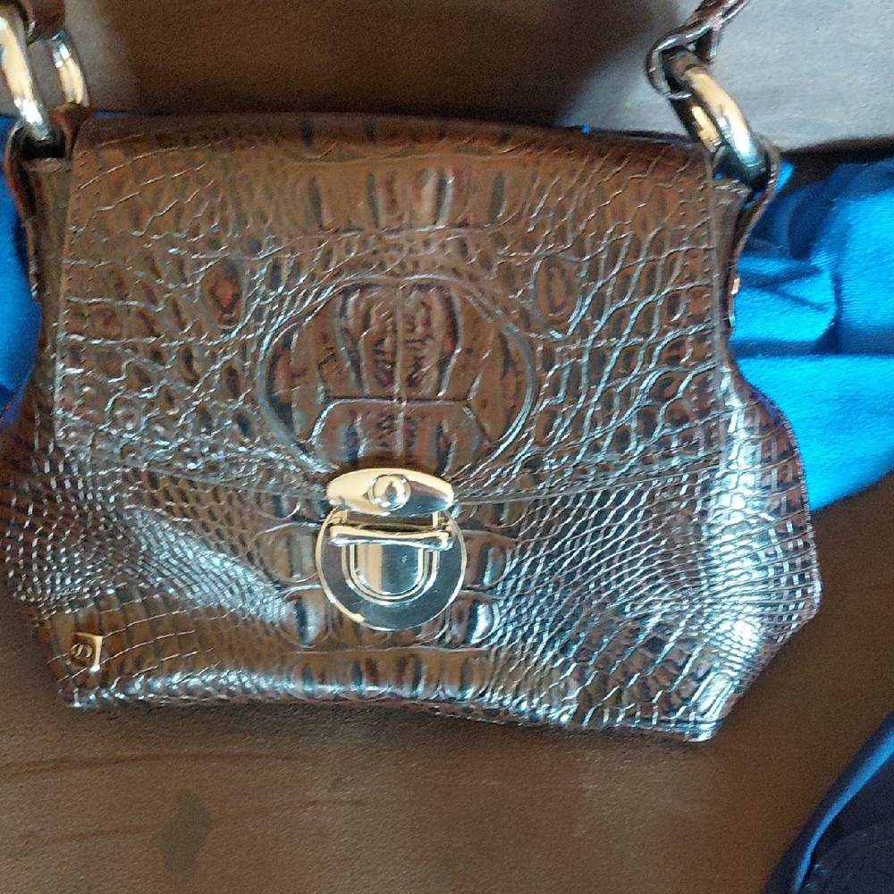 Diva Dark Brown Crocodile Pattern Shoulder Bag